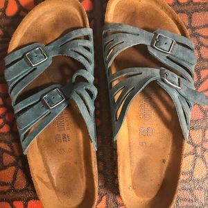 Teal Birkenstock sandals soft footbed size 39/8